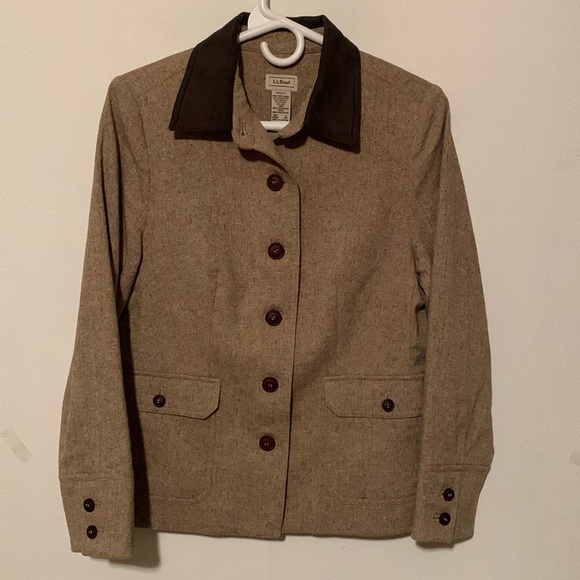 L.L.Bean Wool/Polyester Blend Button Down Jacket NWOT - Picture 1 of 8